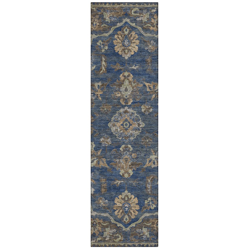Machine Washable Indoor/Outdoor Chantille ACN2793 Blue 2'3" x 7'6" Runner Rug. Picture 1