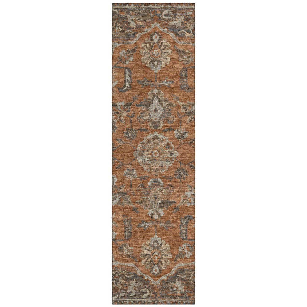 Machine Washable Indoor/Outdoor Chantille ACN2793 Orange 2'3" x 7'6" Runner Rug. Picture 1