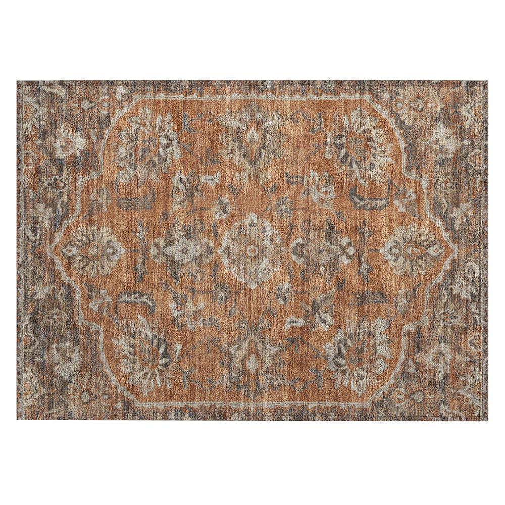 Machine Washable Indoor/Outdoor Chantille ACN2793 Orange 1'8" x 2'6" Rug. Picture 1