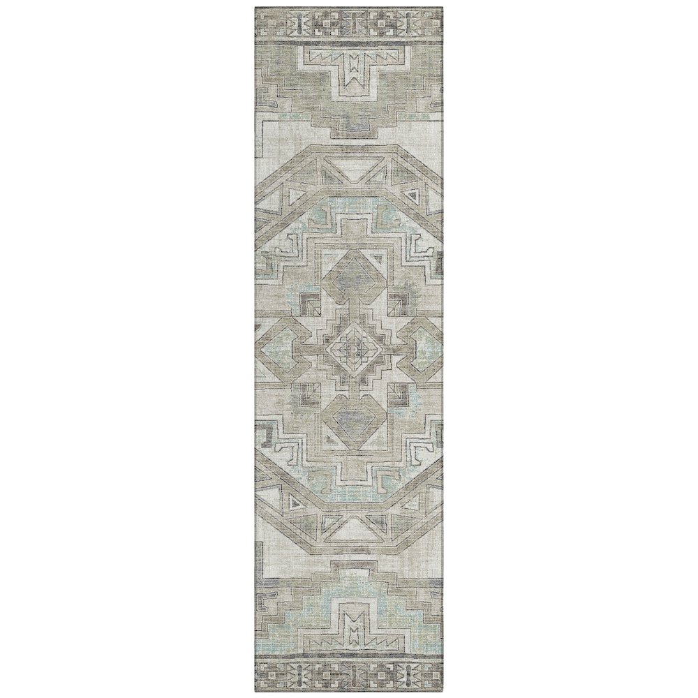 Machine Washable Indoor/Outdoor Chantille ACN2794 Ivory 2'3" x 7'6" Runner Rug. Picture 1