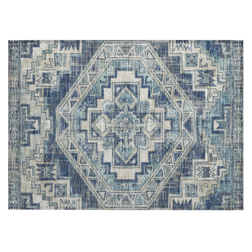 Machine Washable Indoor/Outdoor Chantille ACN2794 Blue 1'8" x 2'6" Rug. Picture 1