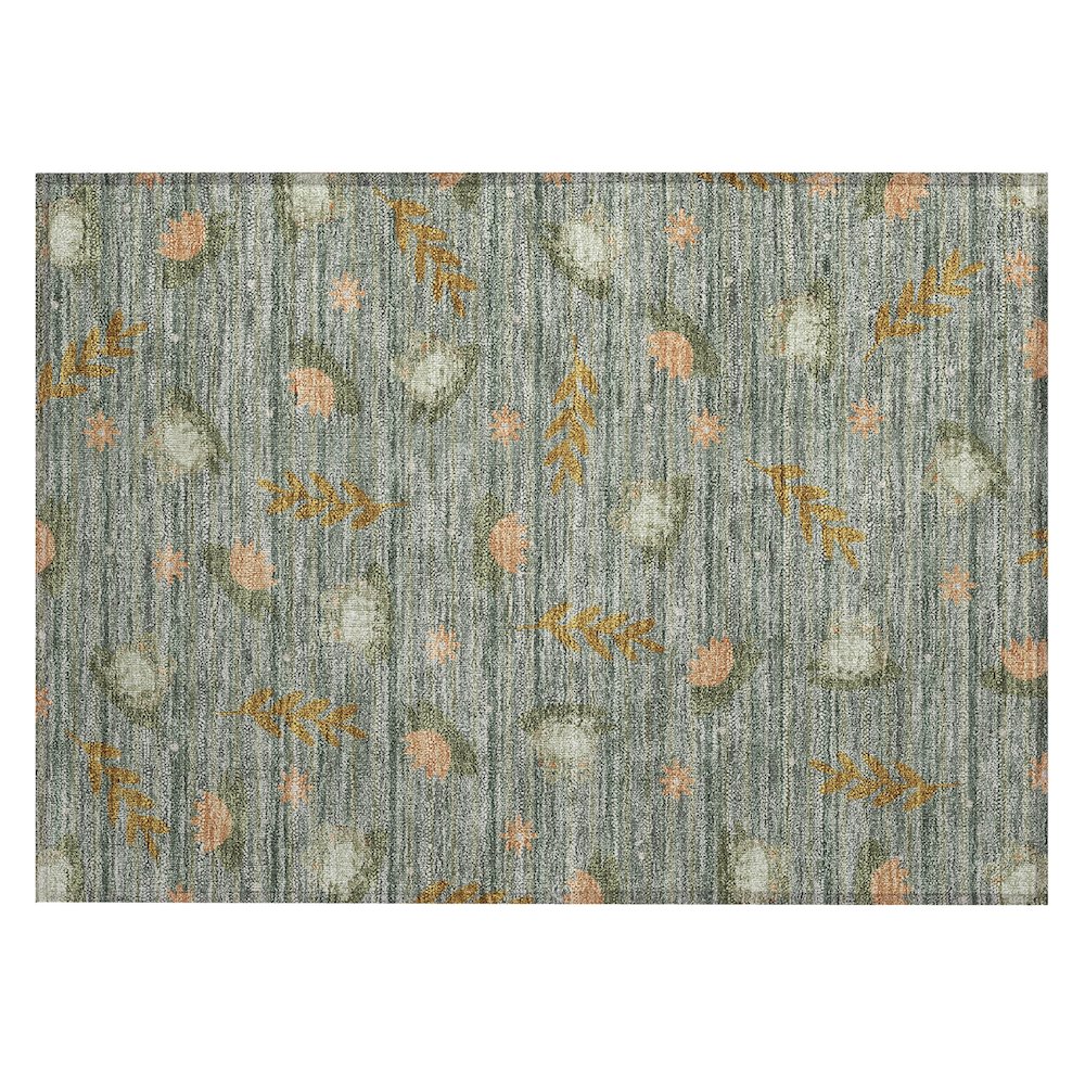 Machine Washable Indoor/Outdoor Chantille ACN2795 Green 1'8" x 2'6" Rug. Picture 1