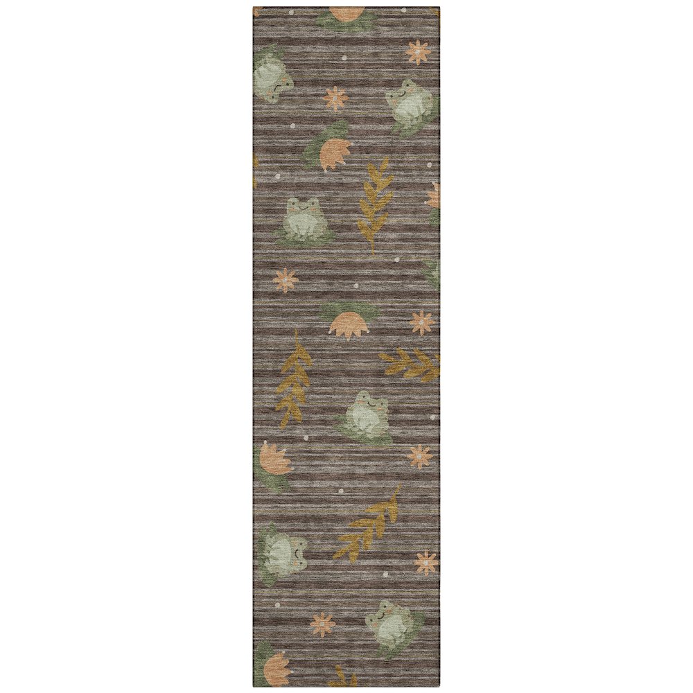 Machine Washable Indoor/Outdoor Chantille ACN2795 Brown 2'3" x 7'6" Runner Rug. Picture 1