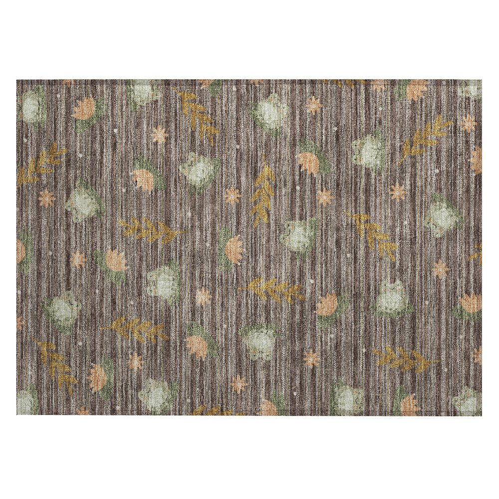 Machine Washable Indoor/Outdoor Chantille ACN2795 Brown 1'8" x 2'6" Rug. Picture 1