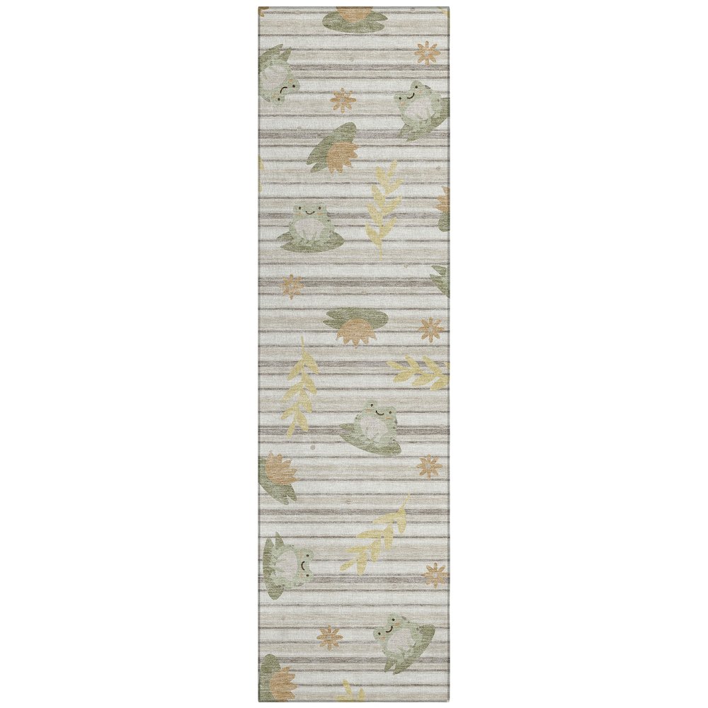 Machine Washable Indoor/Outdoor Chantille ACN2795 Ivory 2'3" x 7'6" Runner Rug. Picture 1