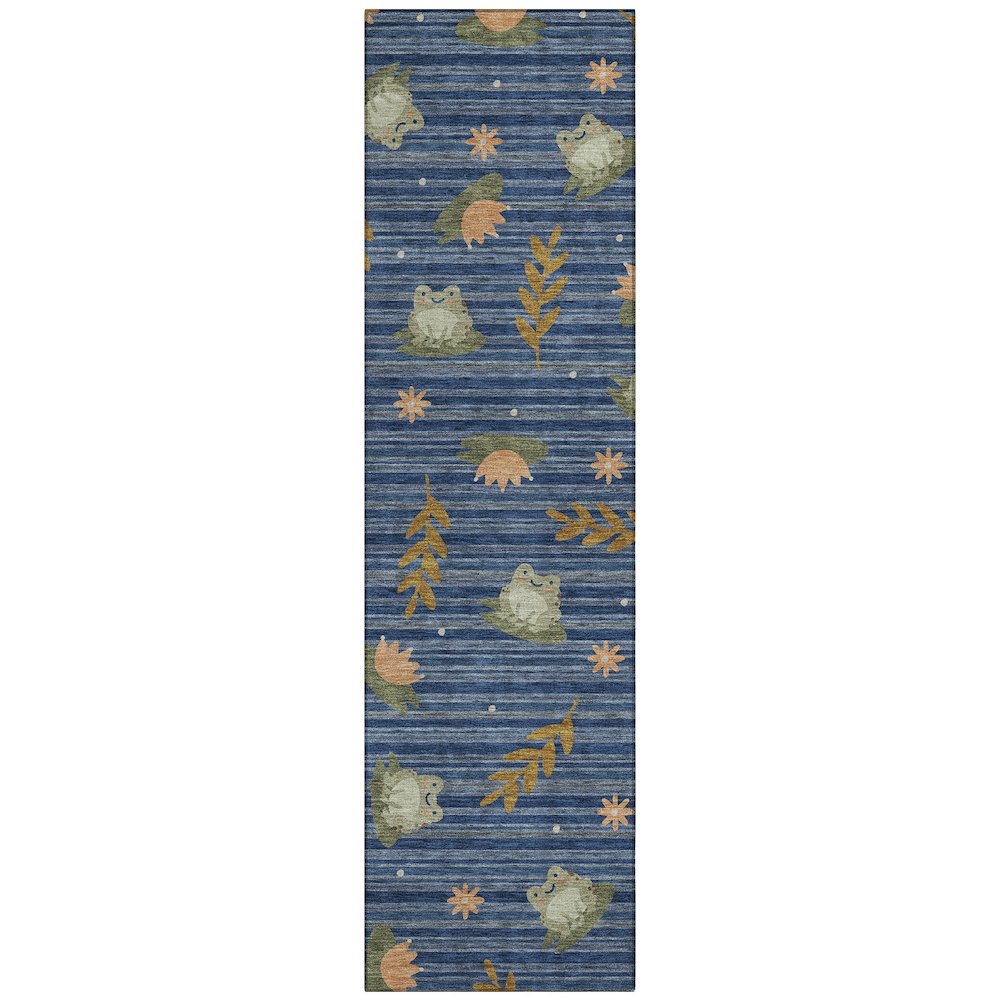 Machine Washable Indoor/Outdoor Chantille ACN2795 Blue 2'3" x 7'6" Runner Rug. Picture 1