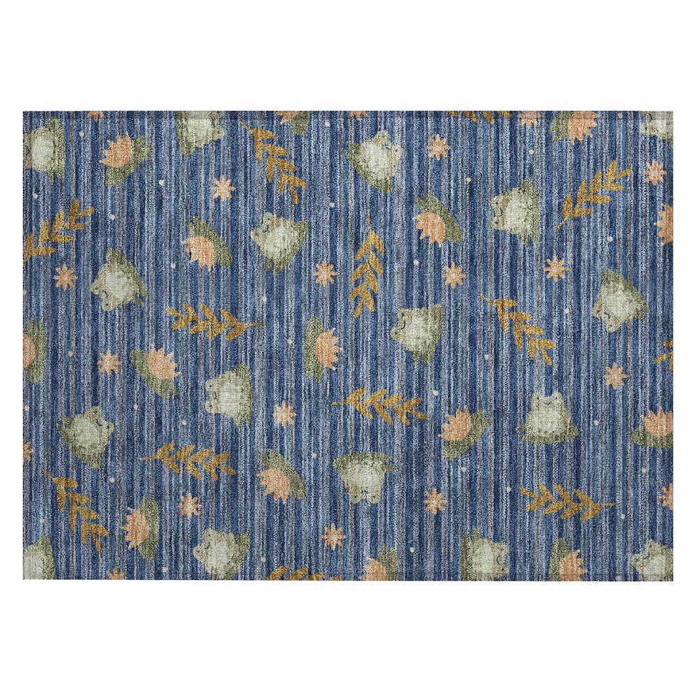 Machine Washable Indoor/Outdoor Chantille ACN2795 Blue 1'8" x 2'6" Rug. Picture 1