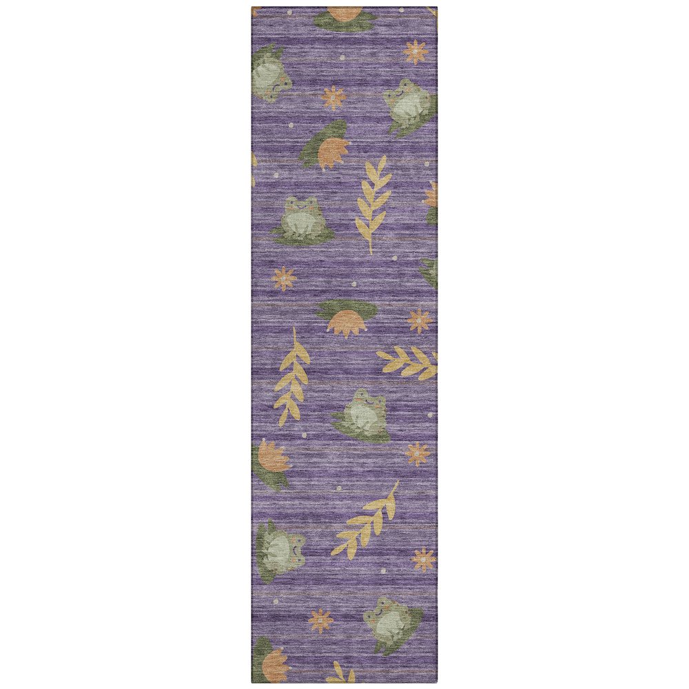Machine Washable Indoor/Outdoor Chantille ACN2795 Purple 2'3" x 7'6" Runner Rug. Picture 1