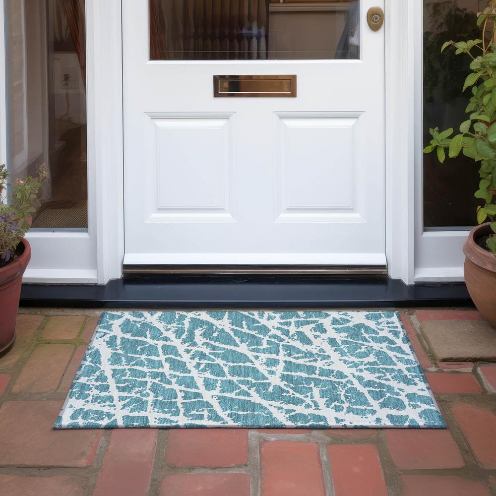 Chantille ACN501 Teal 1'8" x 2'6" Rug. Picture 8