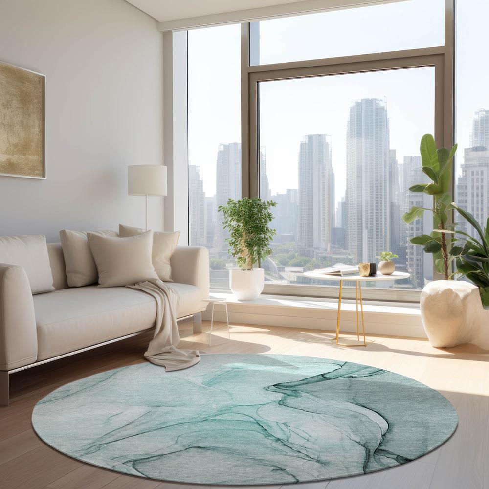 Chantille ACN502 Teal 8' x 8' Rug. Picture 7