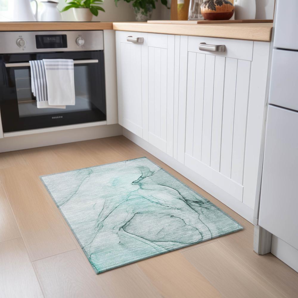 Chantille ACN502 Teal 1'8" x 2'6" Rug. Picture 6