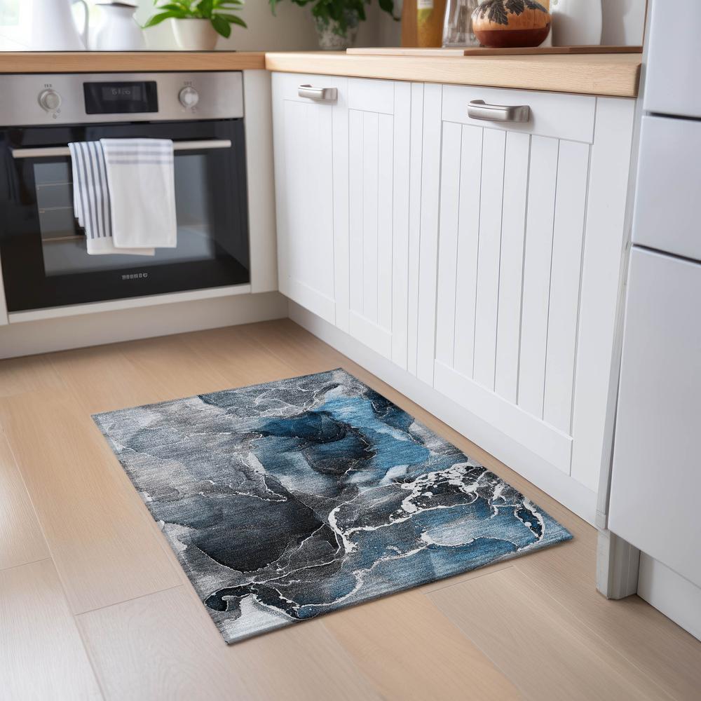 Chantille ACN503 Blue 1'8" x 2'6" Rug. Picture 7