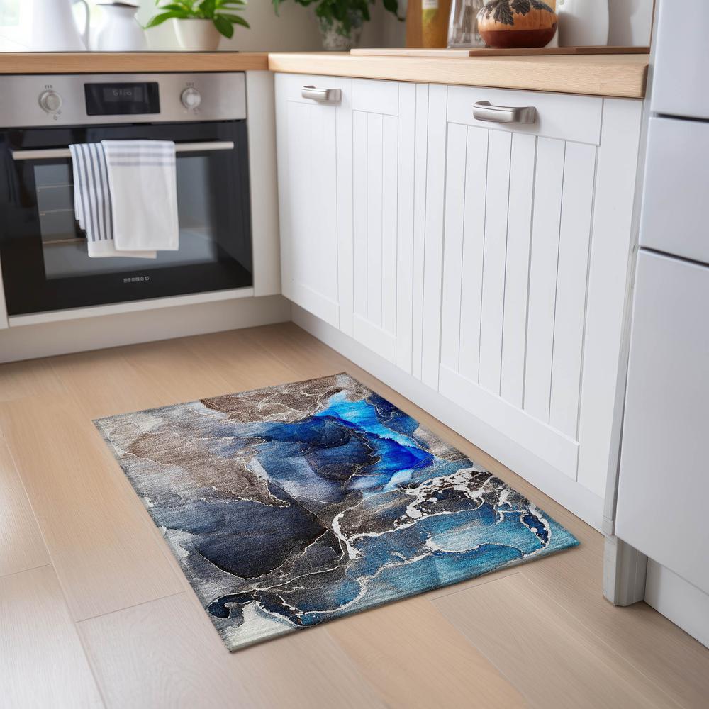 Chantille ACN503 Blue 1'8" x 2'6" Rug. Picture 7