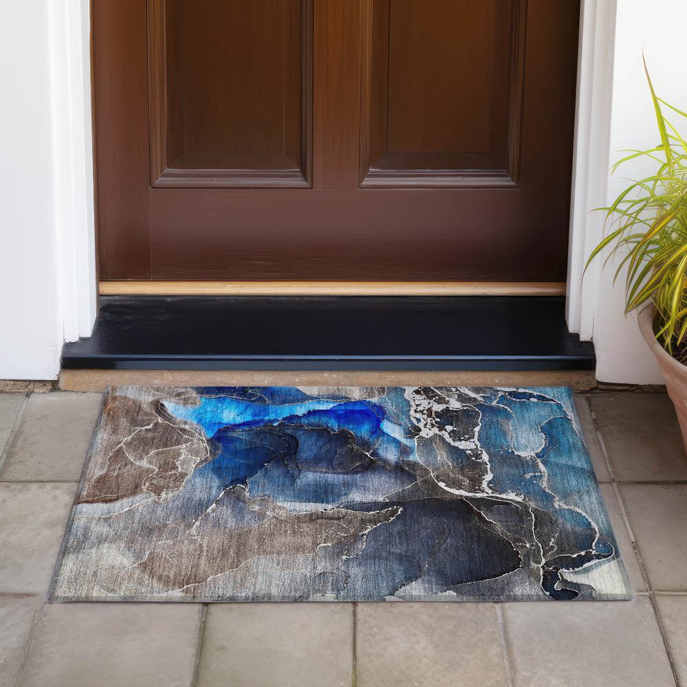 Chantille ACN503 Blue 1'8" x 2'6" Rug. Picture 8