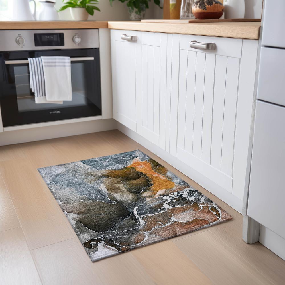 Chantille ACN503 Orange 1'8" x 2'6" Rug. Picture 7