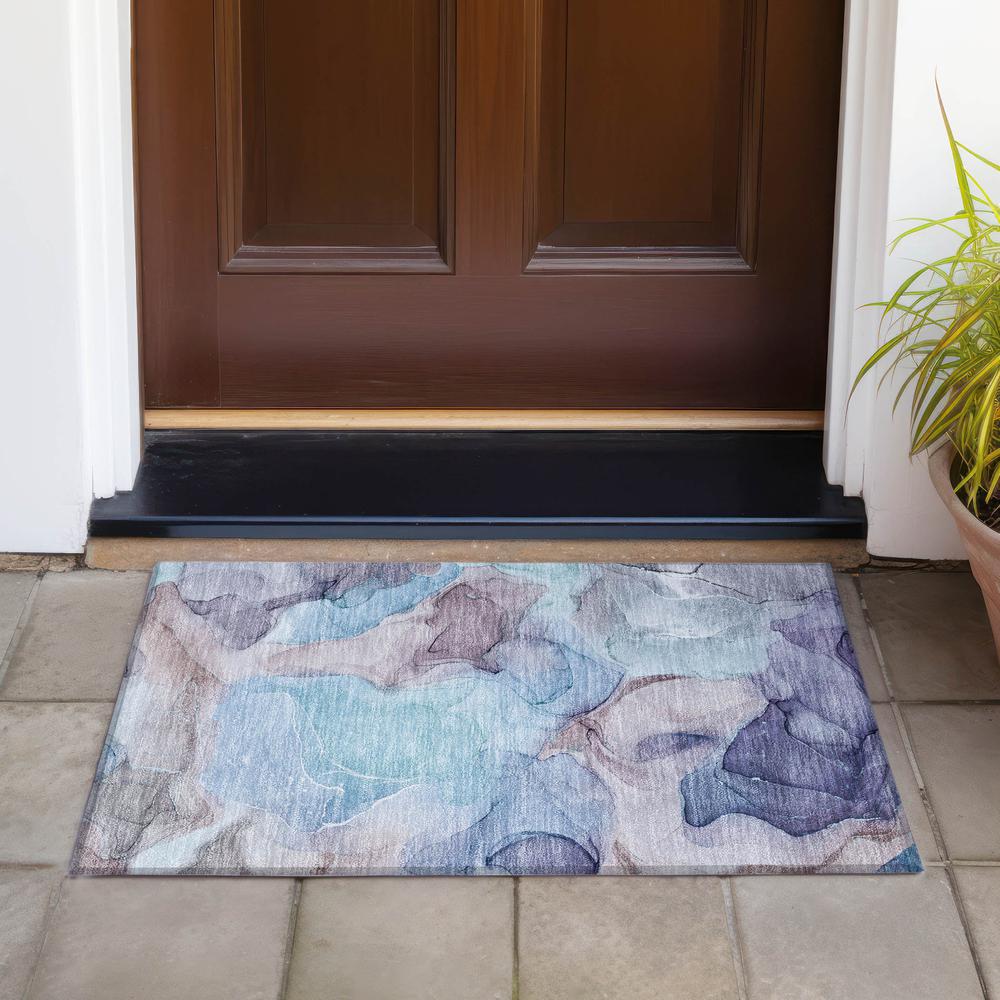 Chantille ACN504 Blue 1'8" x 2'6" Rug. Picture 7