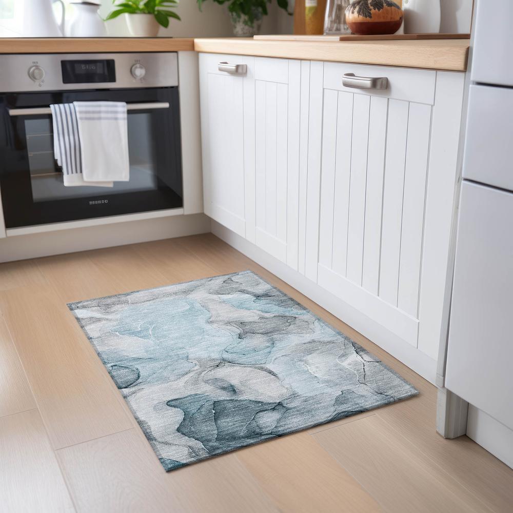 Chantille ACN504 Teal 1'8" x 2'6" Rug. Picture 6