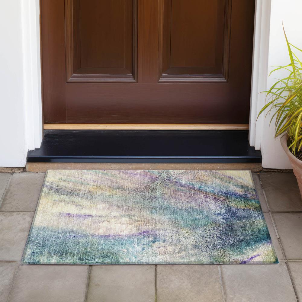 Chantille ACN505 Blue 1'8" x 2'6" Rug. Picture 7
