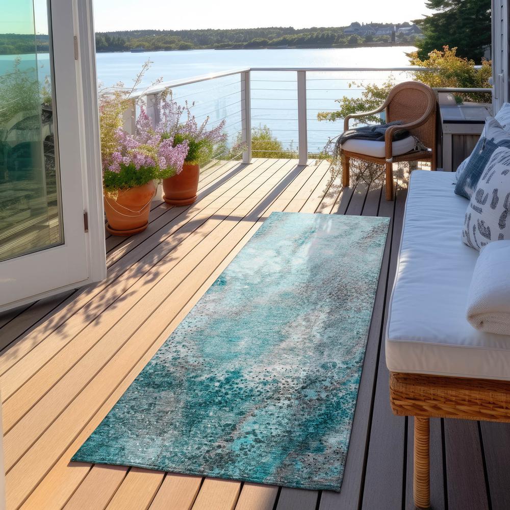 Chantille ACN505 Teal 2'3" x 7'6" Rug. Picture 7