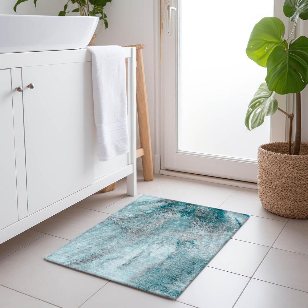 Chantille ACN505 Teal 1'8" x 2'6" Rug. Picture 6