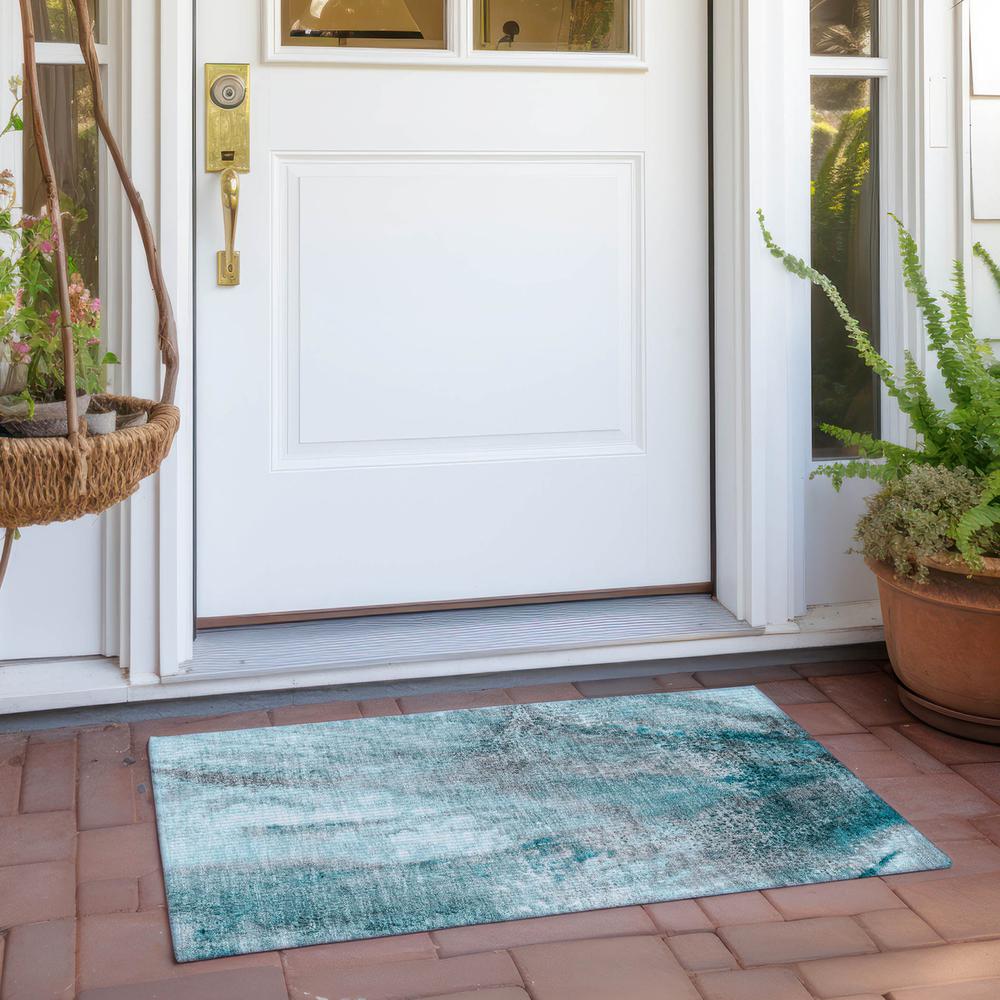 Chantille ACN505 Teal 1'8" x 2'6" Rug. Picture 7