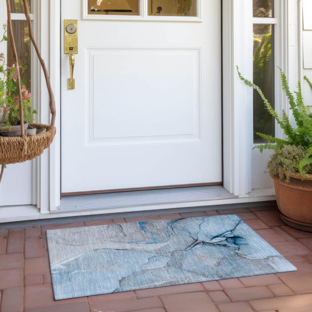 Chantille ACN506 Blue 1'8" x 2'6" Rug. Picture 7