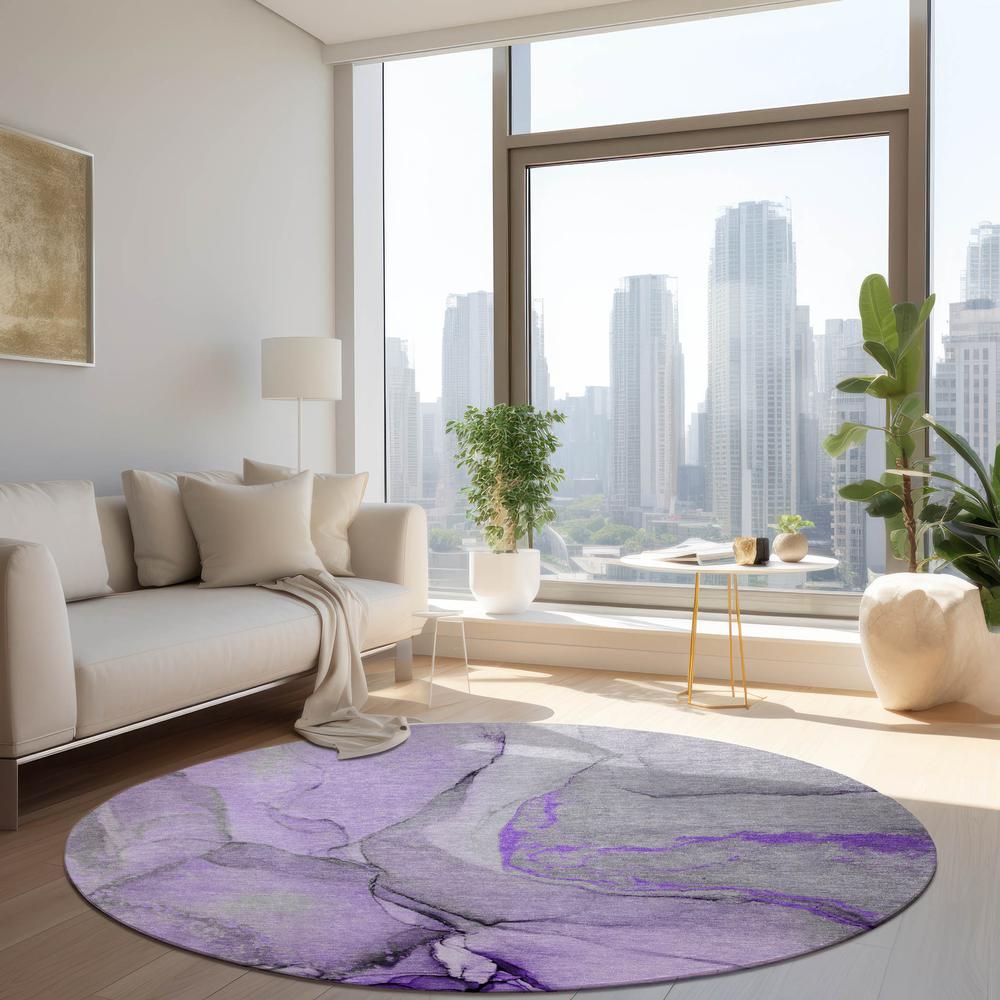 Chantille ACN506 Purple 8' x 8' Rug. Picture 6