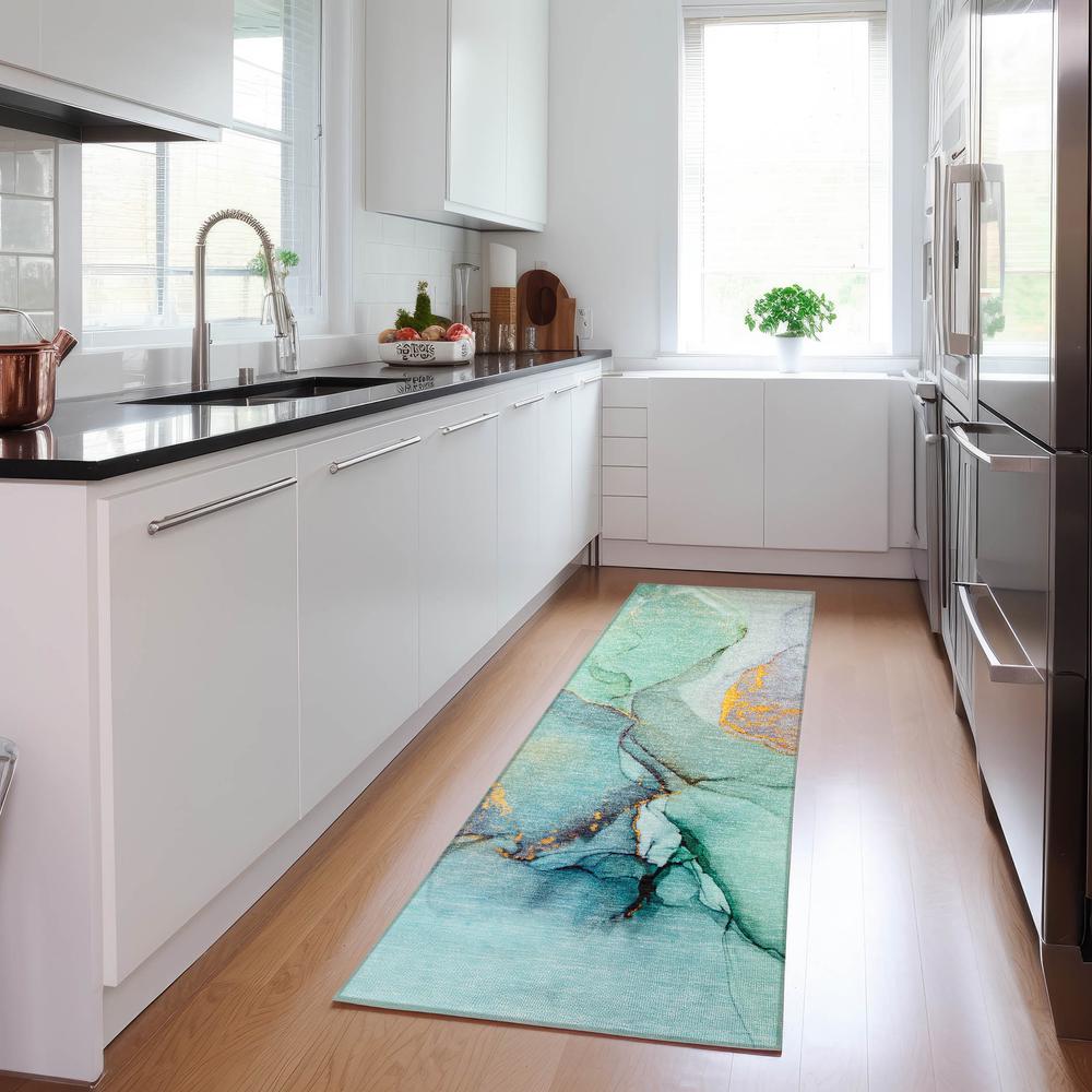 Chantille ACN506 Teal 2'3" x 7'6" Rug. Picture 6