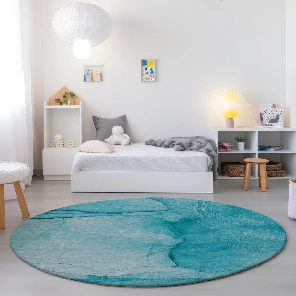 Chantille ACN507 Teal 8' x 8' Rug. Picture 6