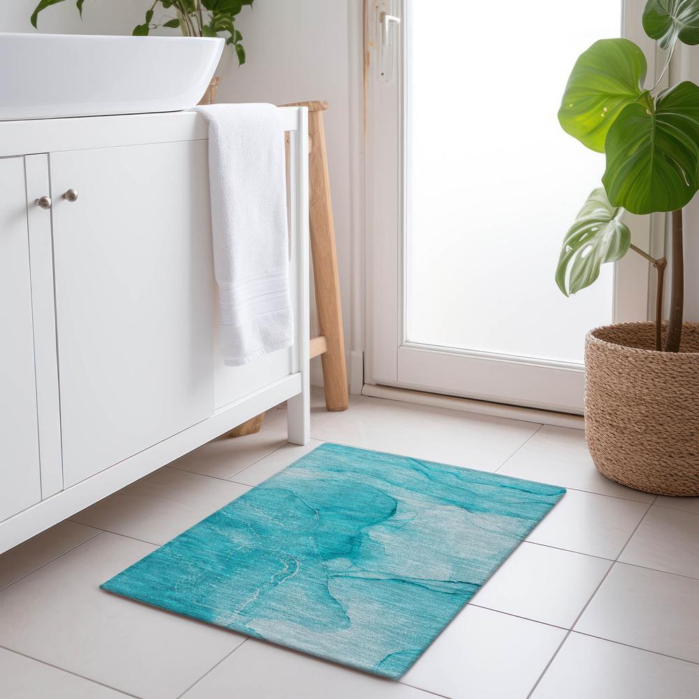 Chantille ACN507 Teal 1'8" x 2'6" Rug. Picture 6