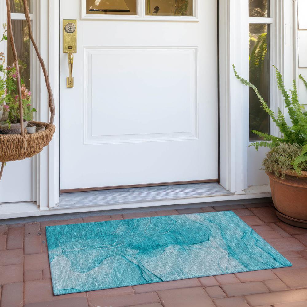 Chantille ACN507 Teal 1'8" x 2'6" Rug. Picture 7