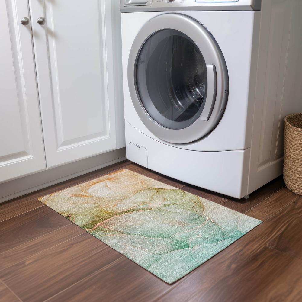 Chantille ACN508 Teal 1'8" x 2'6" Rug. Picture 6