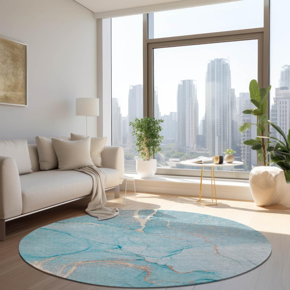 Chantille ACN510 Teal 8' x 8' Rug. Picture 6