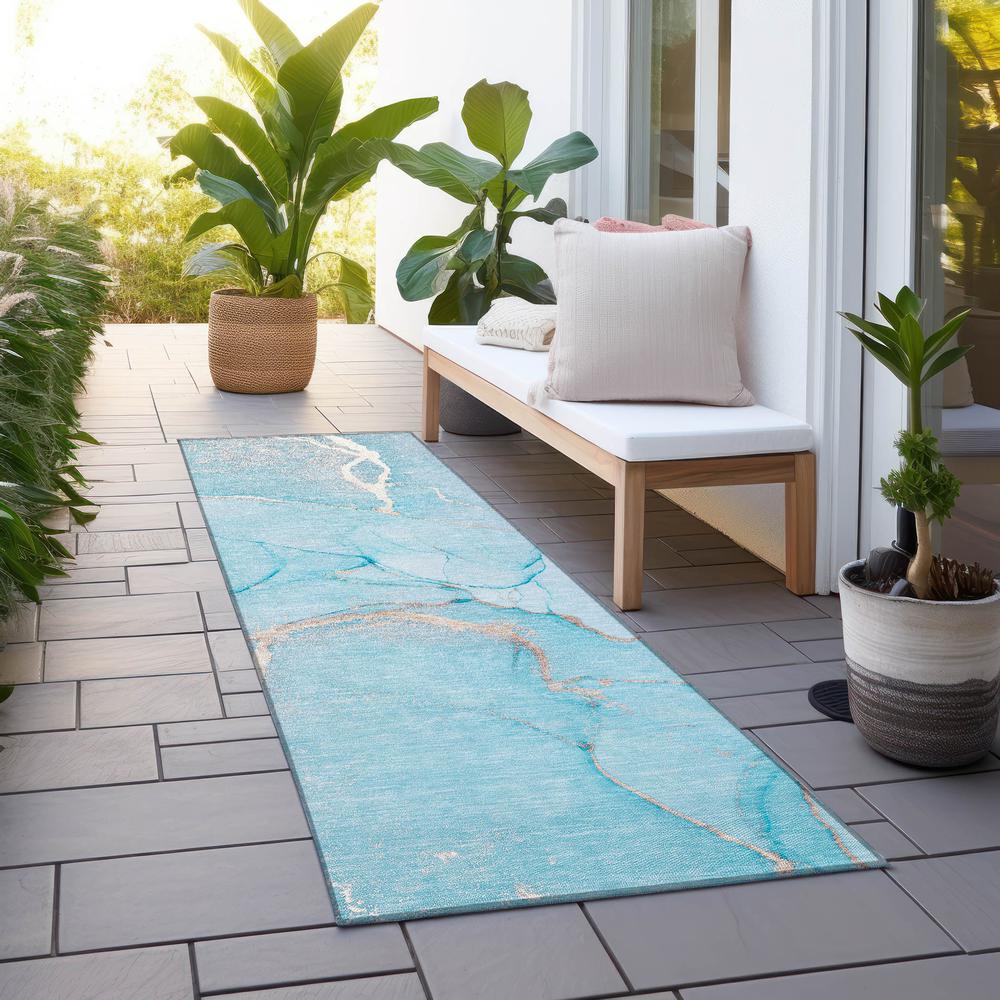Chantille ACN510 Teal 2'3" x 7'6" Rug. Picture 8