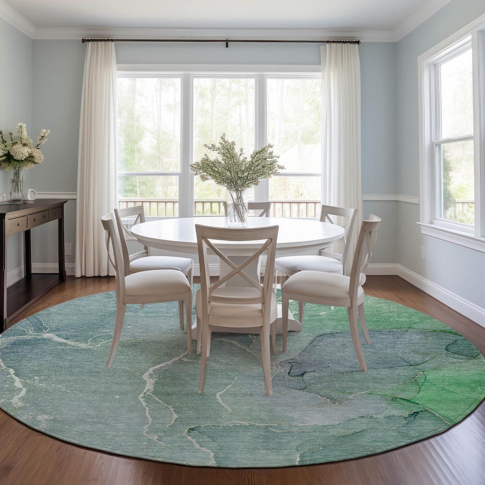 Chantille ACN511 Teal 8' x 8' Rug. Picture 7