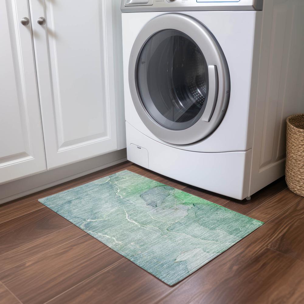 Chantille ACN511 Teal 1'8" x 2'6" Rug. Picture 7