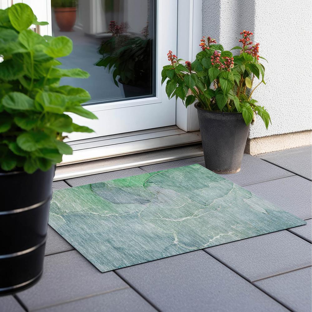 Chantille ACN511 Teal 1'8" x 2'6" Rug. Picture 8