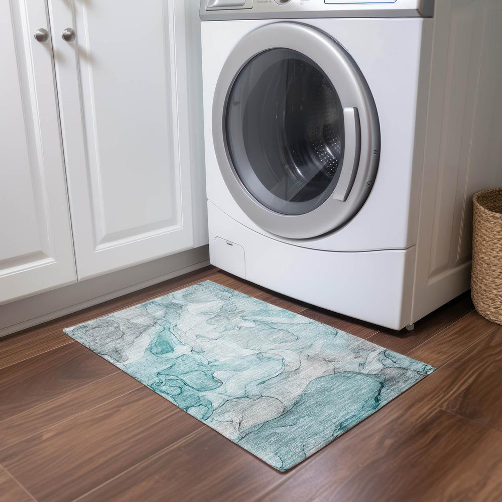 Chantille ACN512 Teal 1'8" x 2'6" Rug. Picture 6