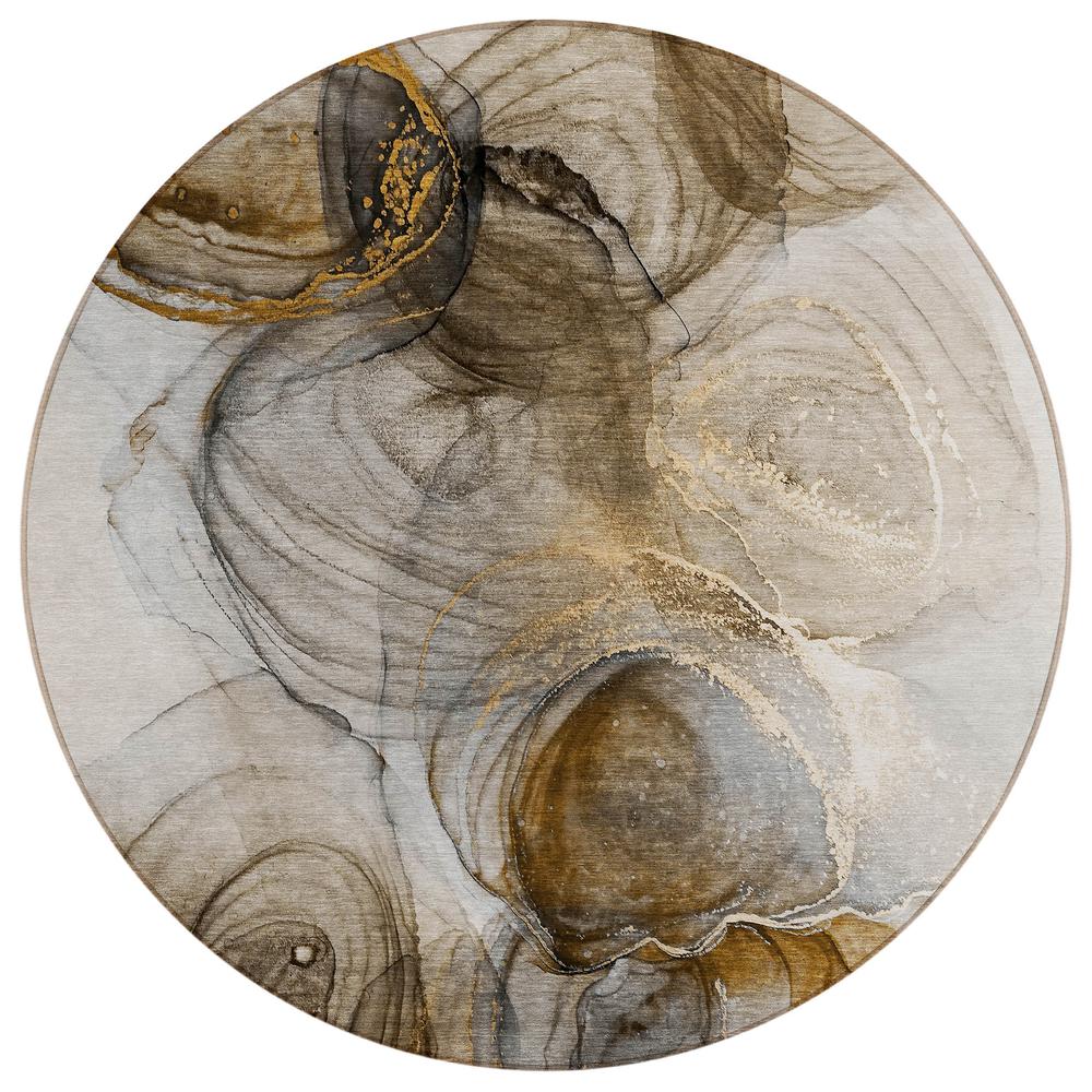 Chantille ACN513 Brown 8' x 8' Rug. Picture 1