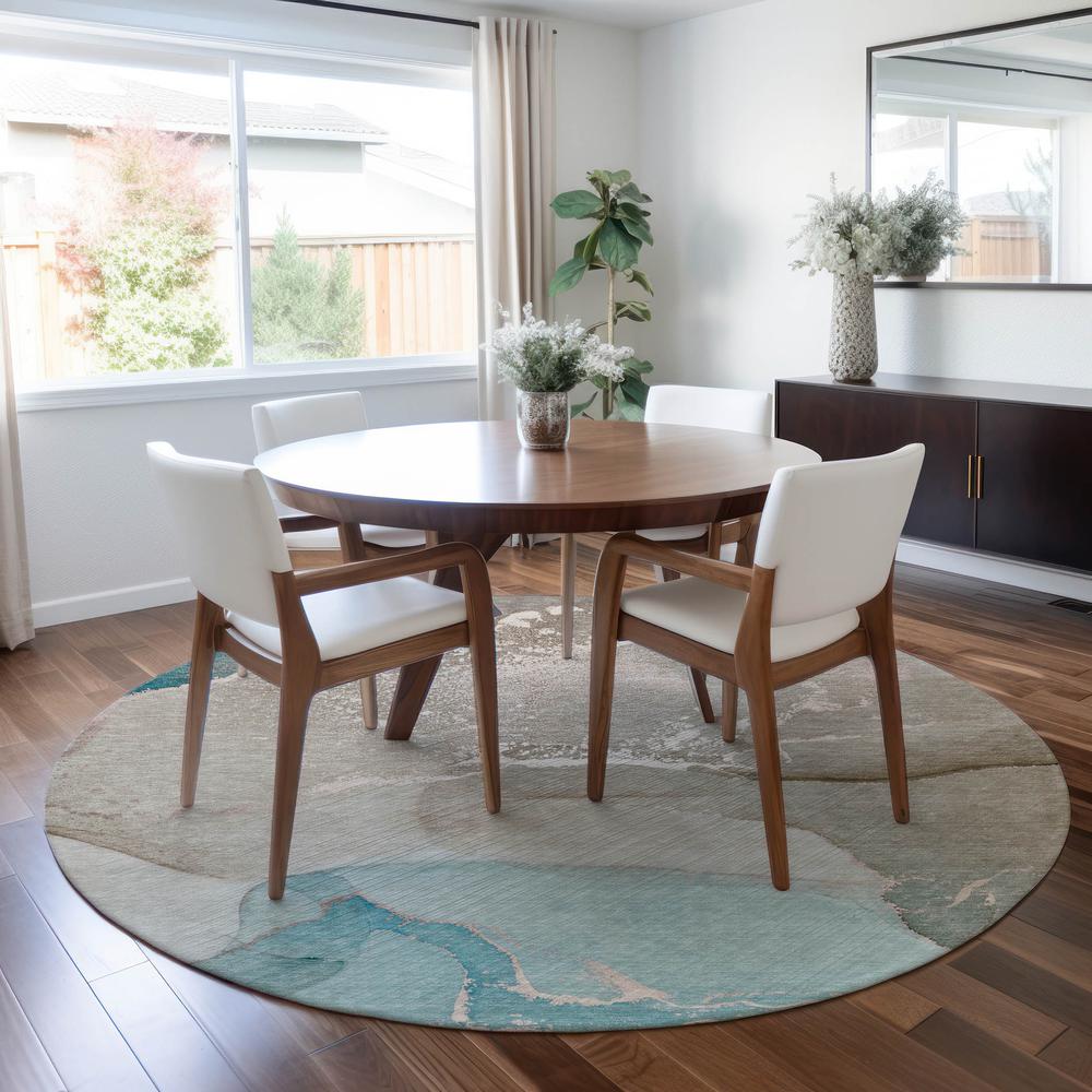 Chantille ACN517 Teal 8' x 8' Rug. Picture 6