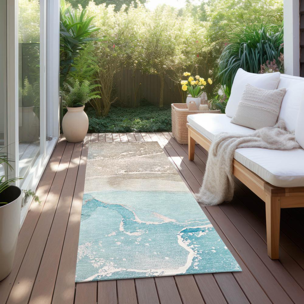 Chantille ACN517 Teal 2'3" x 7'6" Rug. Picture 7