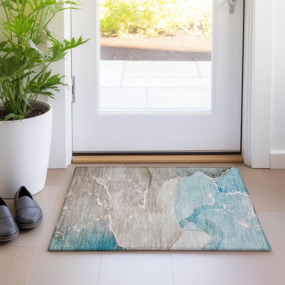 Chantille ACN517 Teal 1'8" x 2'6" Rug. Picture 6