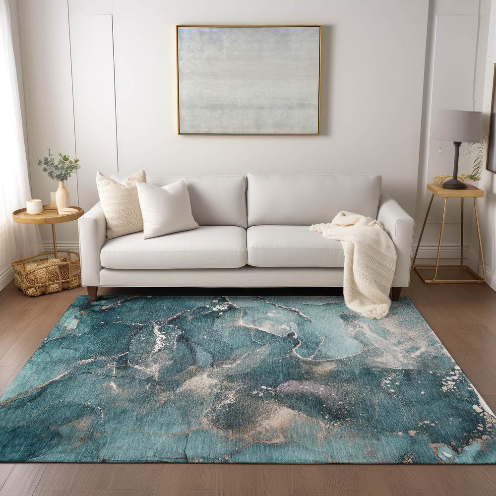 Chantille ACN518 Teal 2'6" x 3'10" Rug. Picture 6