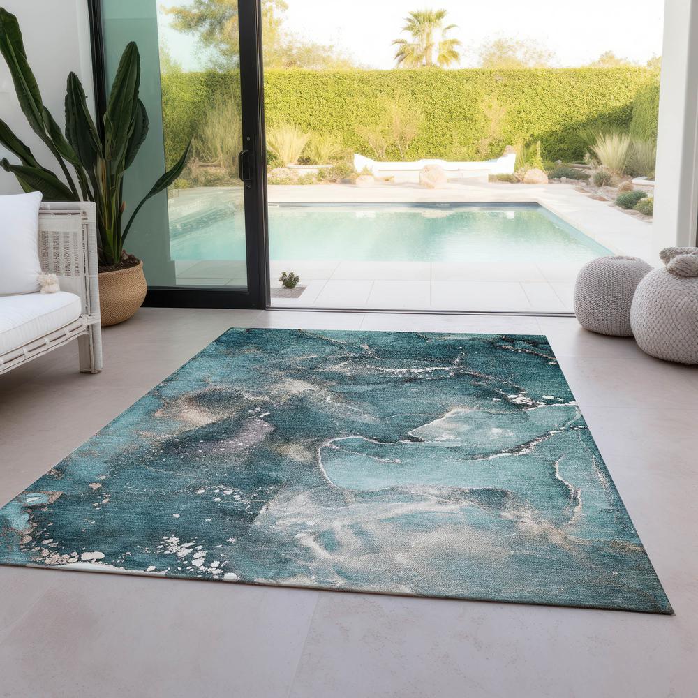 Chantille ACN518 Teal 2'6" x 3'10" Rug. Picture 7