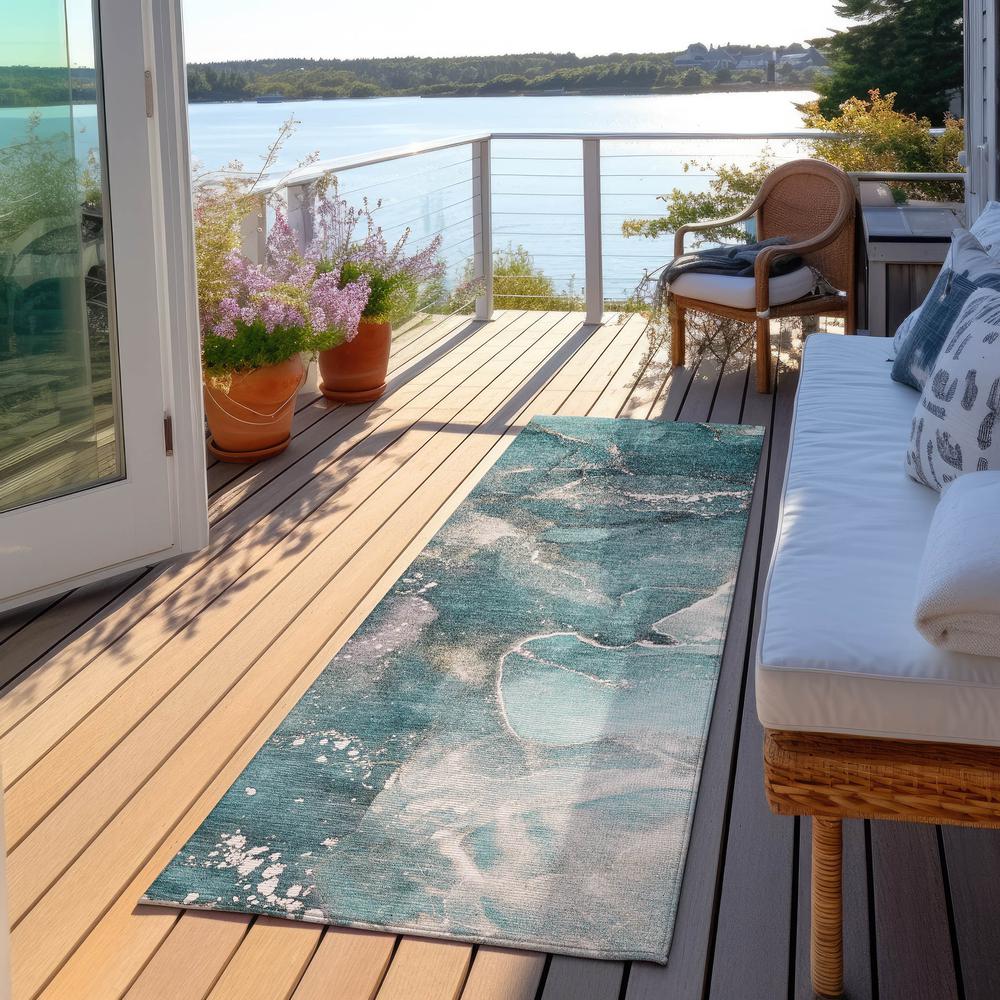 Chantille ACN518 Teal 2'3" x 7'6" Rug. Picture 7