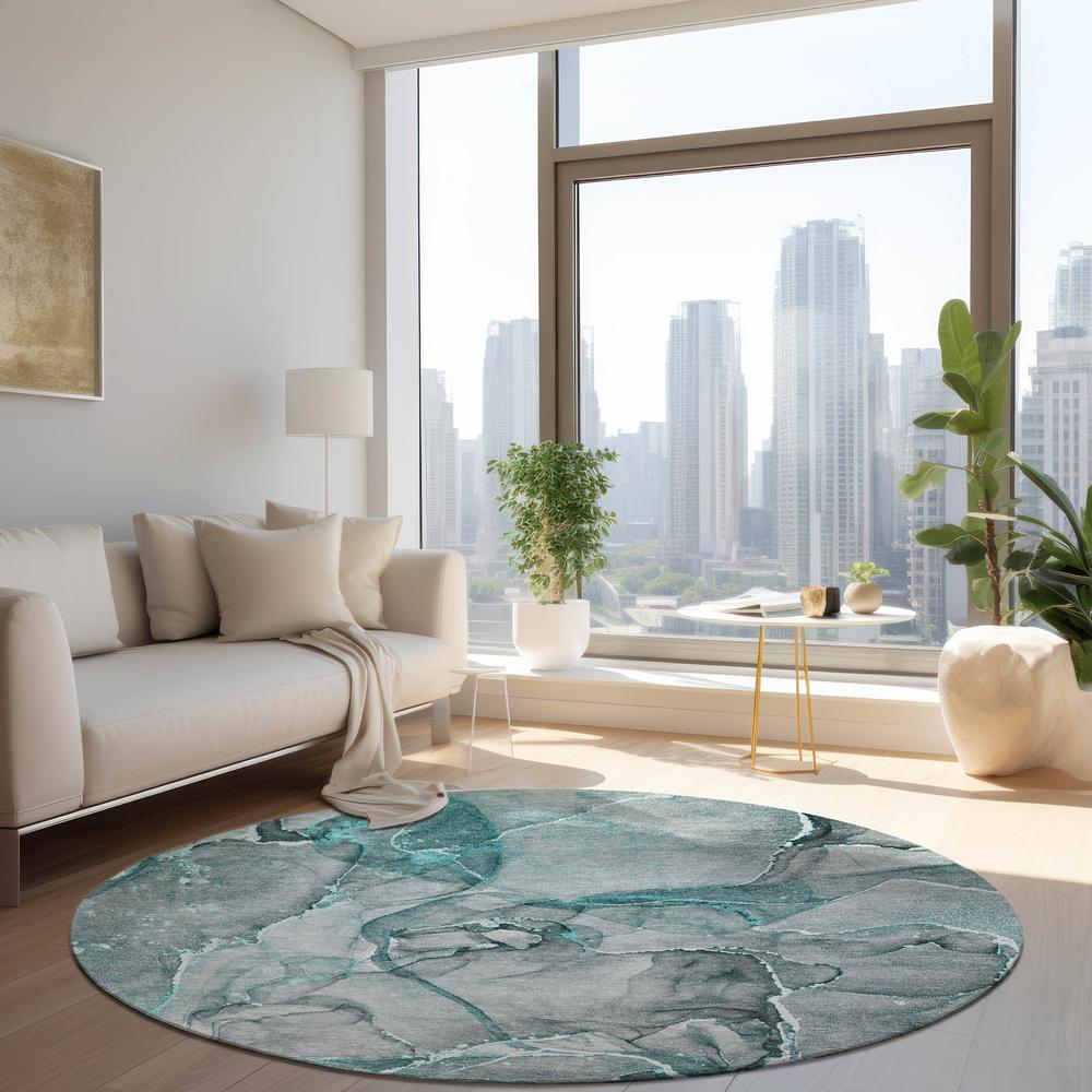 Chantille ACN519 Teal 8' x 8' Rug. Picture 6