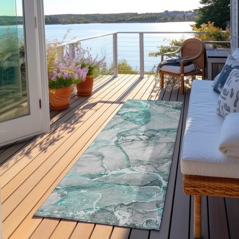 Chantille ACN519 Teal 2'3" x 7'6" Rug. Picture 7