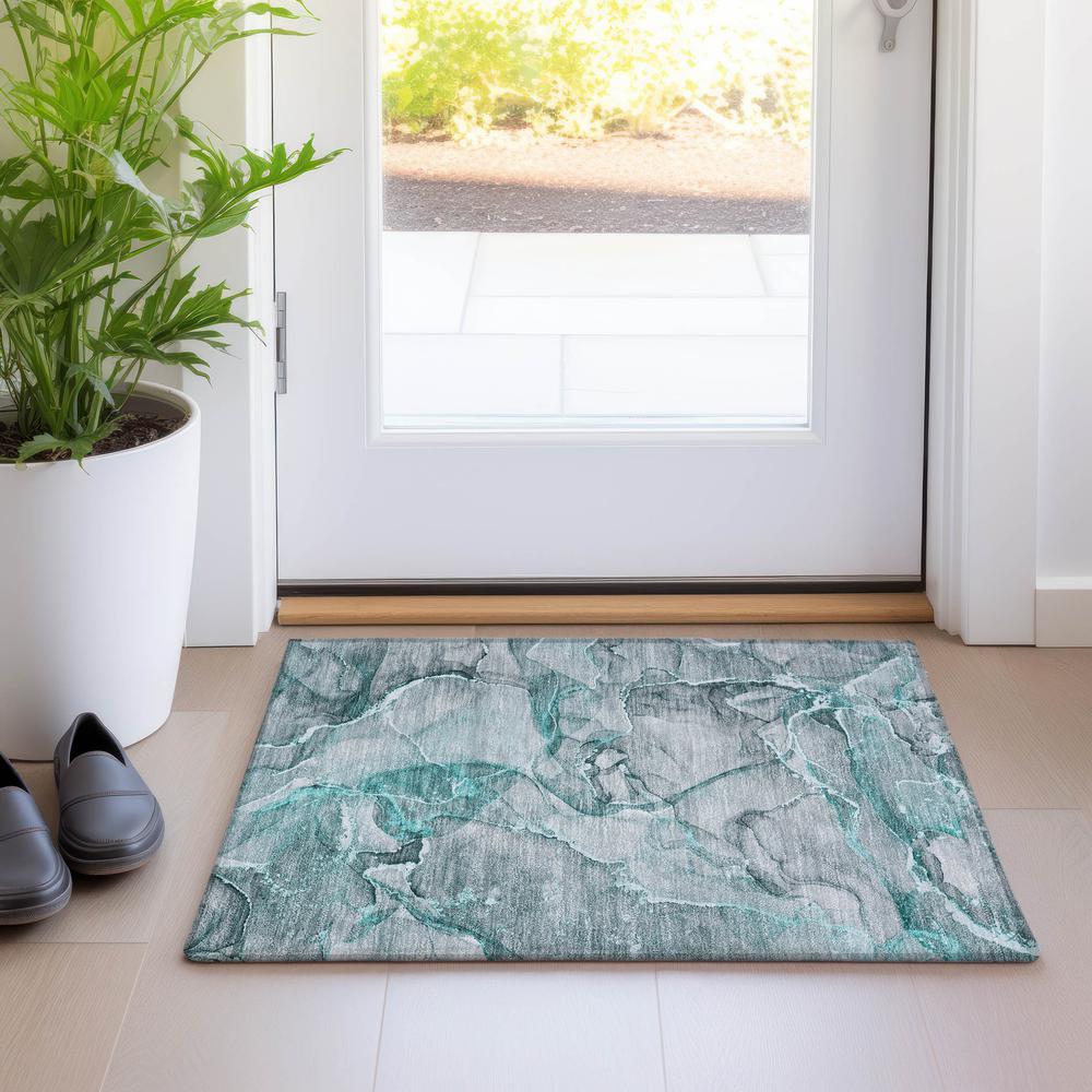 Chantille ACN519 Teal 1'8" x 2'6" Rug. Picture 6