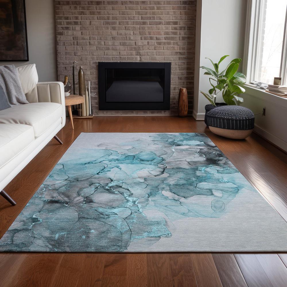 Chantille ACN520 Teal 2'6" x 3'10" Rug. Picture 8