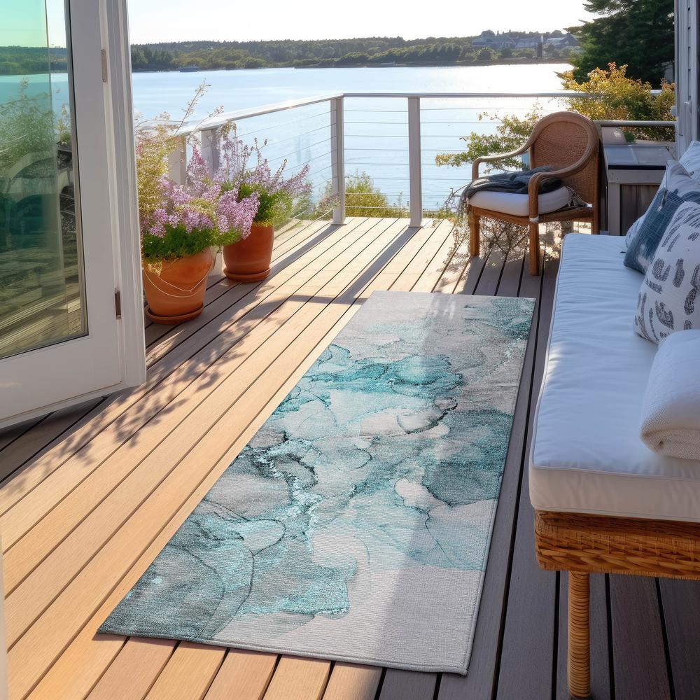 Chantille ACN520 Teal 2'3" x 7'6" Rug. Picture 7